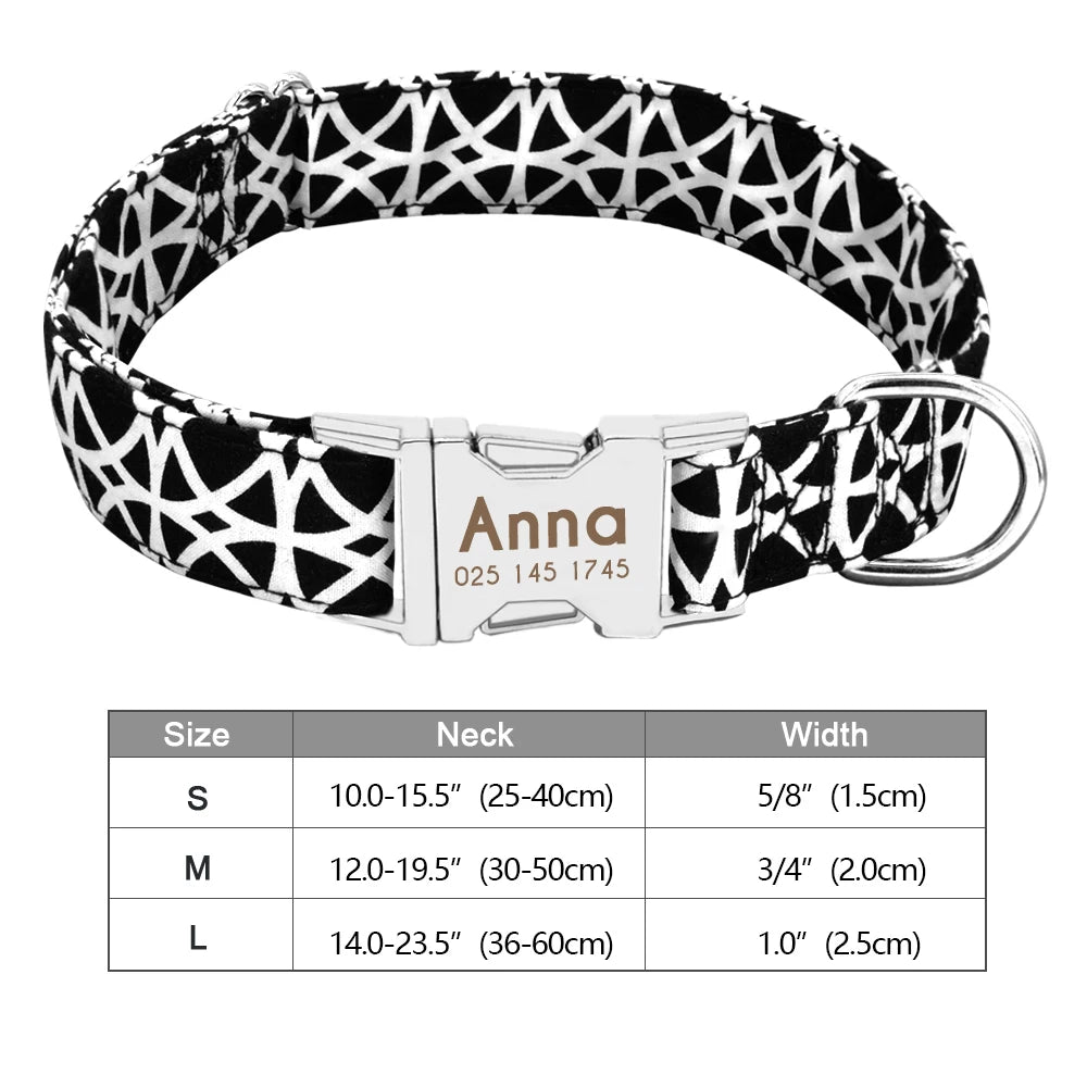 Personalized Nylon Dog Collar with Free Engraved ID Tag