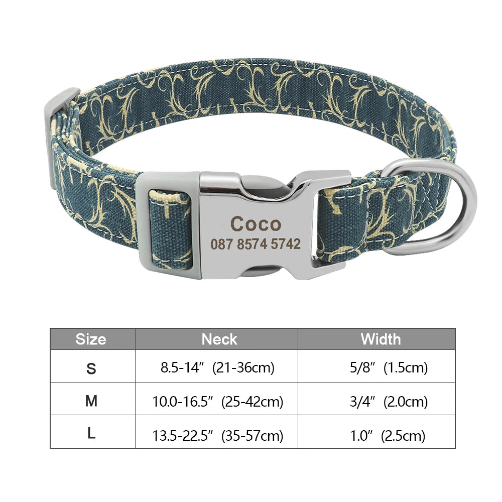 Personalized Nylon Dog Collar with Free Engraved ID Tag