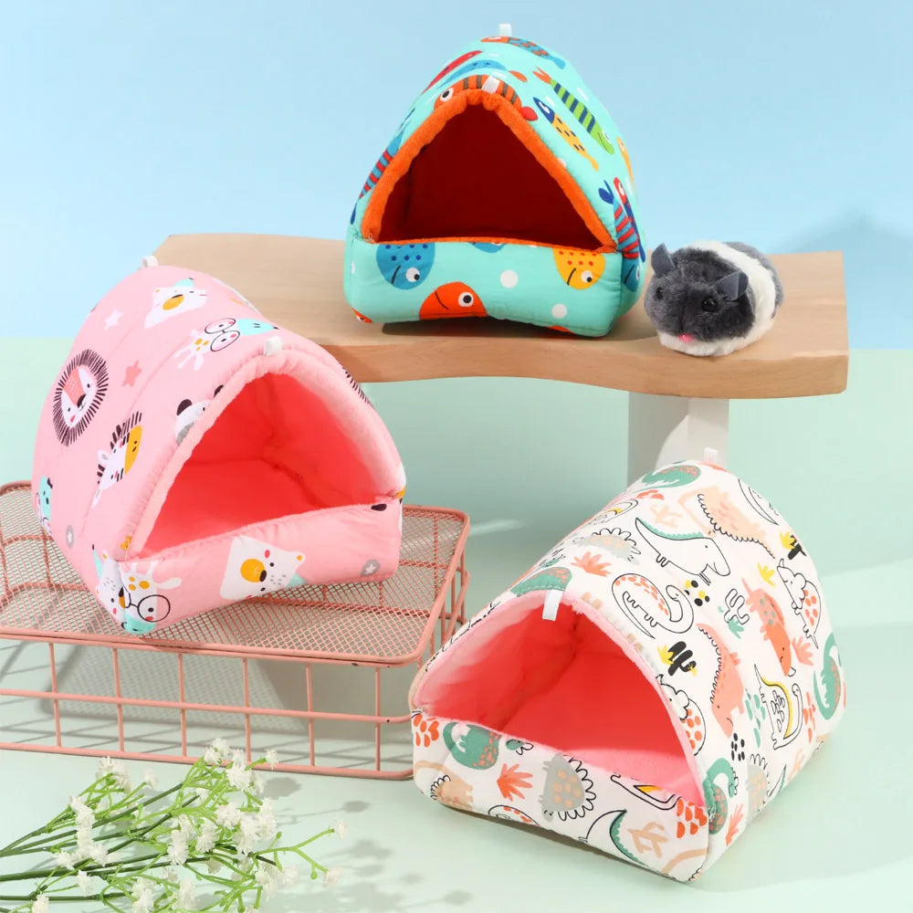 Cartoon Small Pet Sleeping Bed & Warm Nest for Winter