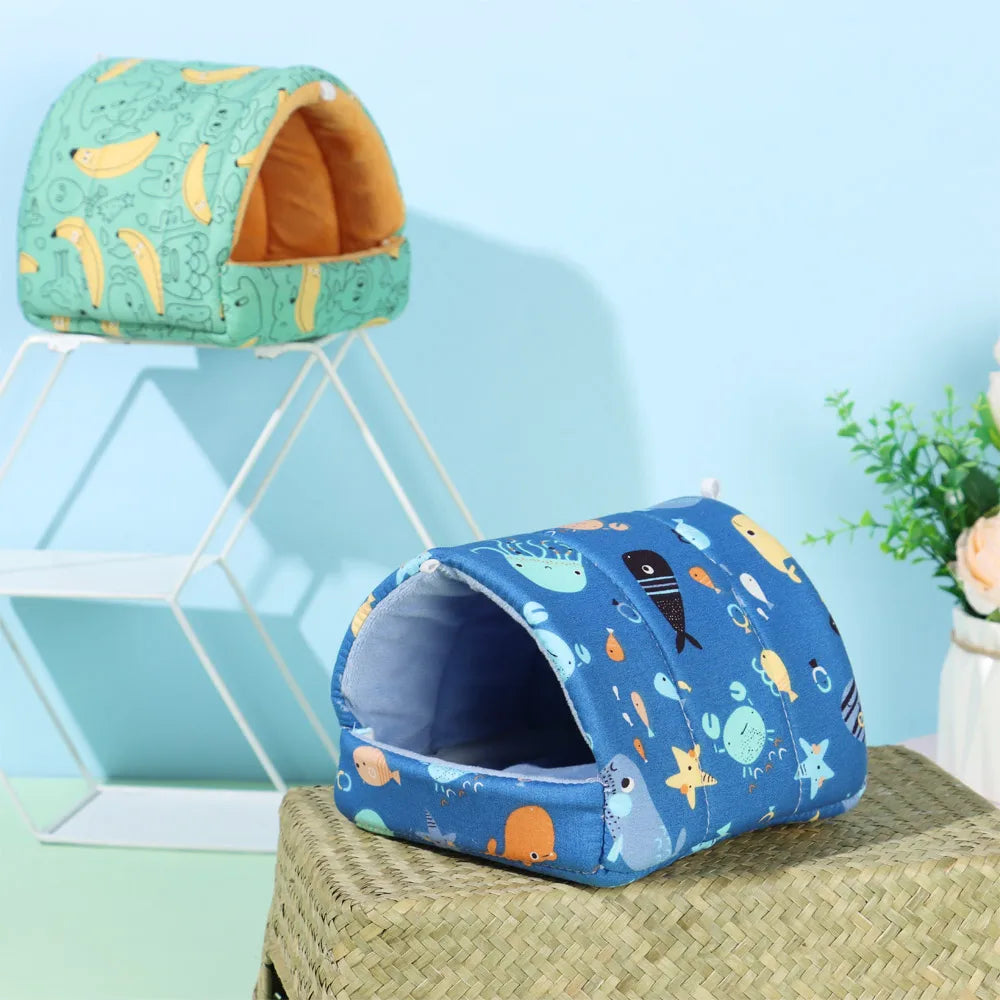 Cartoon Small Pet Sleeping Bed & Warm Nest for Winter