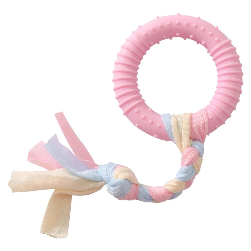 TPR Knot Dog Chew Toy – Teeth Cleaning & Interactive Toy for Small Dogs