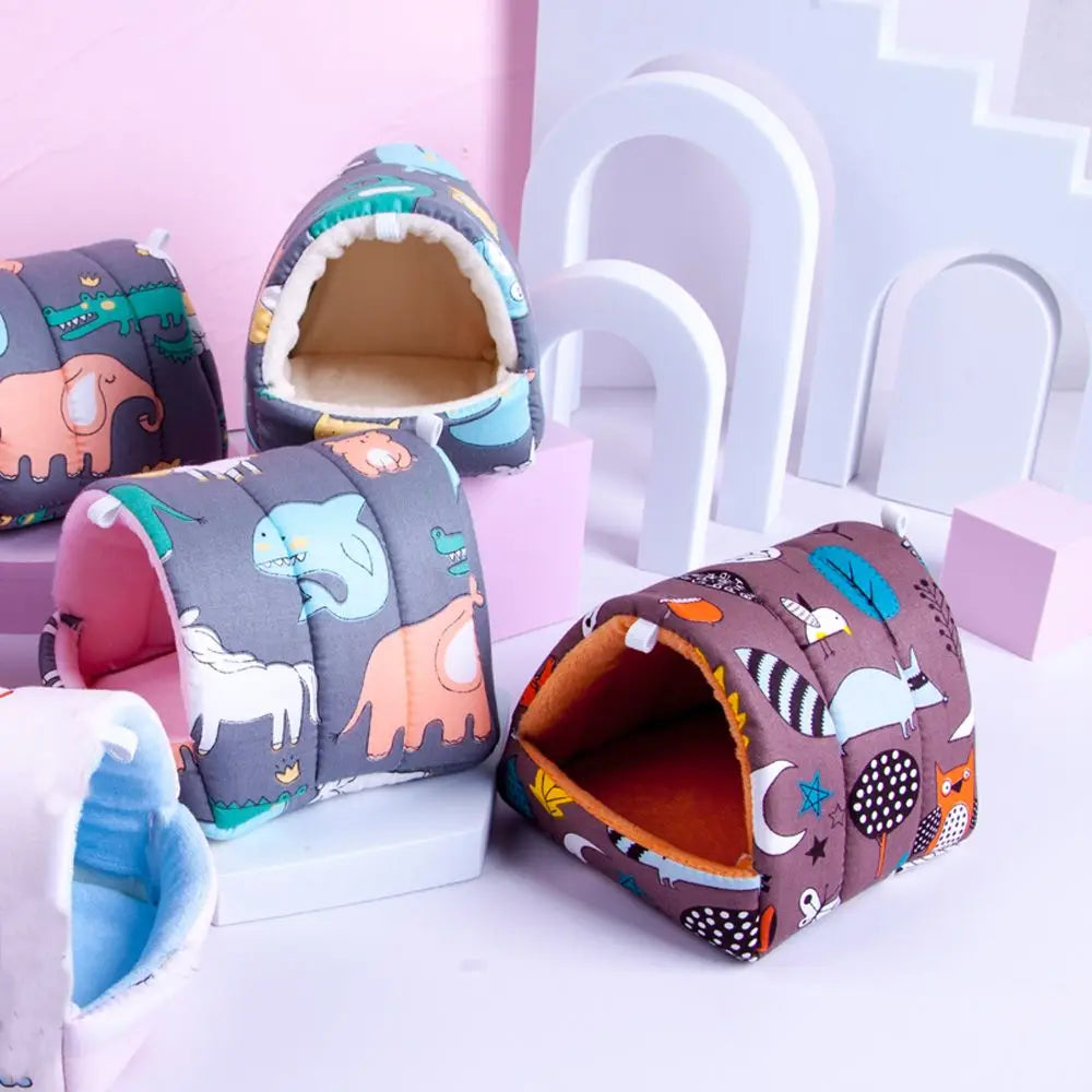 Cartoon Small Pet Sleeping Bed & Warm Nest for Winter