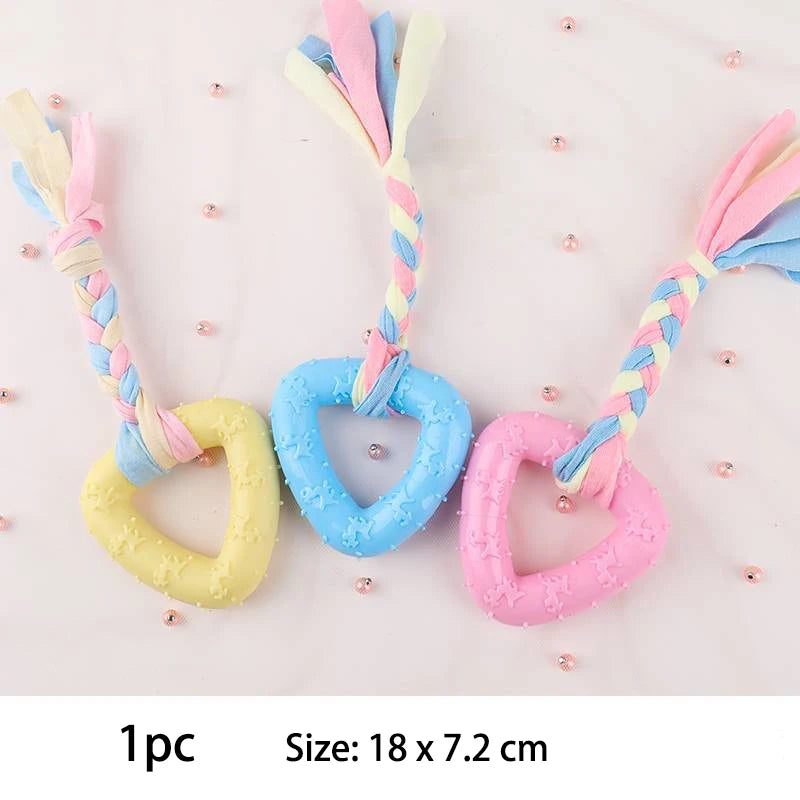 TPR Knot Dog Chew Toy – Teeth Cleaning & Interactive Toy for Small Dogs
