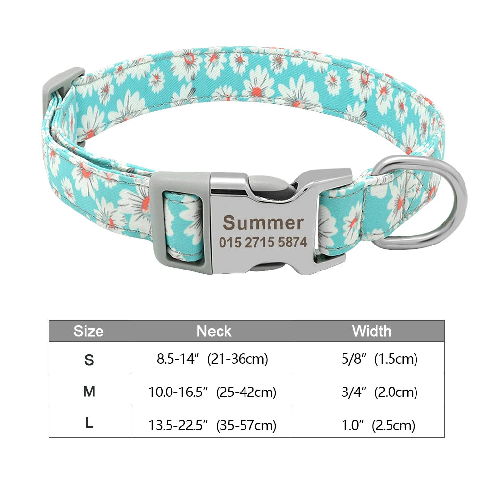 Personalized Nylon Dog Collar with Free Engraved ID Tag