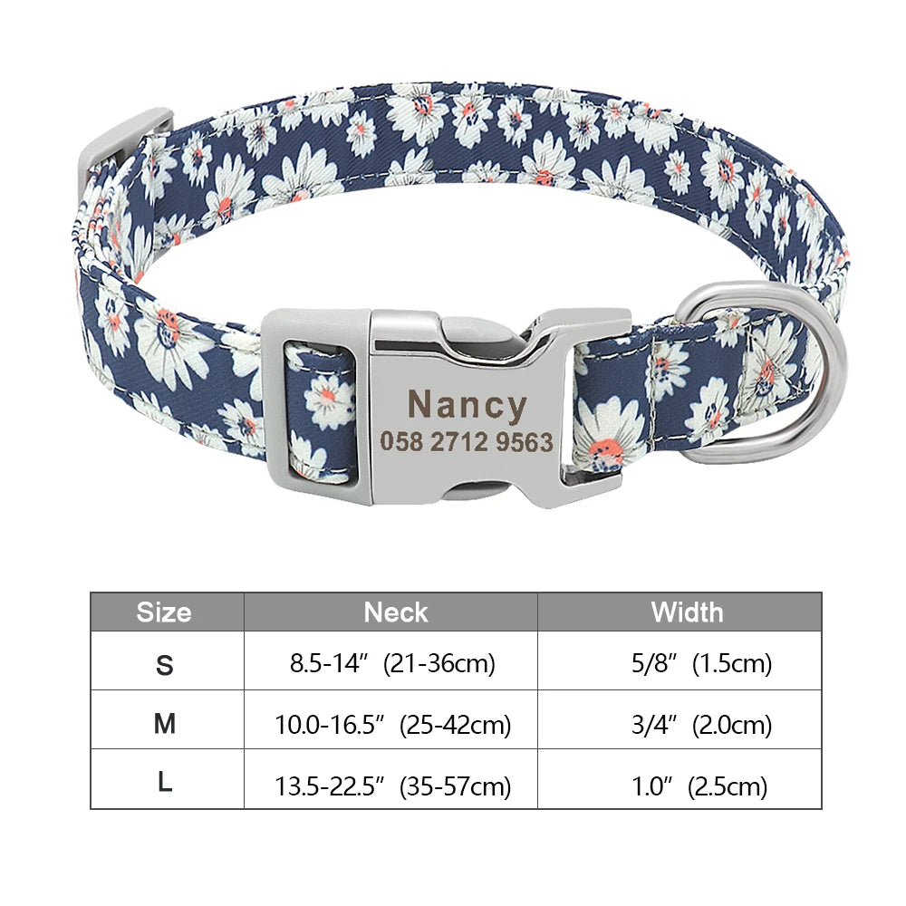 Personalized Nylon Dog Collar with Free Engraved ID Tag
