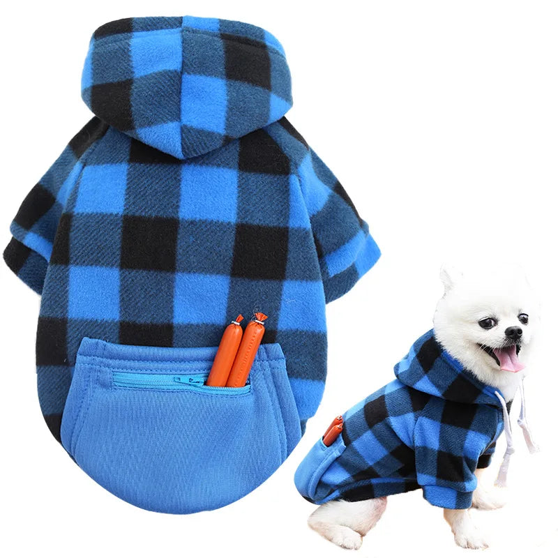 Reversible Plaid Dog Winter Coat, Warm Pet Jacket for Small, Medium & Large Dogs