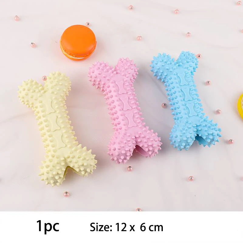 TPR Knot Dog Chew Toy – Teeth Cleaning & Interactive Toy for Small Dogs