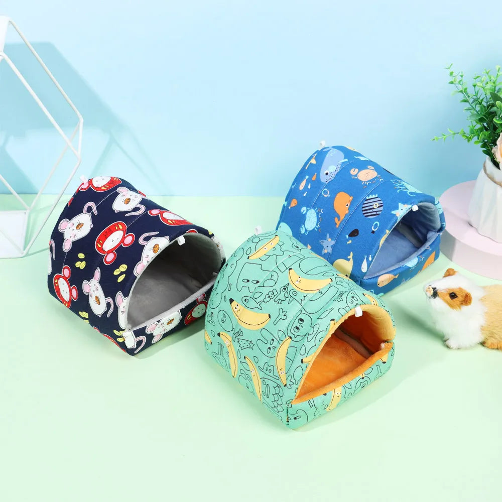 Cartoon Small Pet Sleeping Bed & Warm Nest for Winter