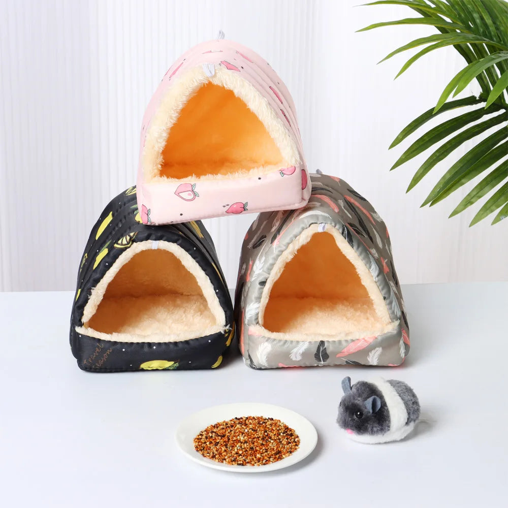 Cartoon Small Pet Sleeping Bed & Warm Nest for Winter
