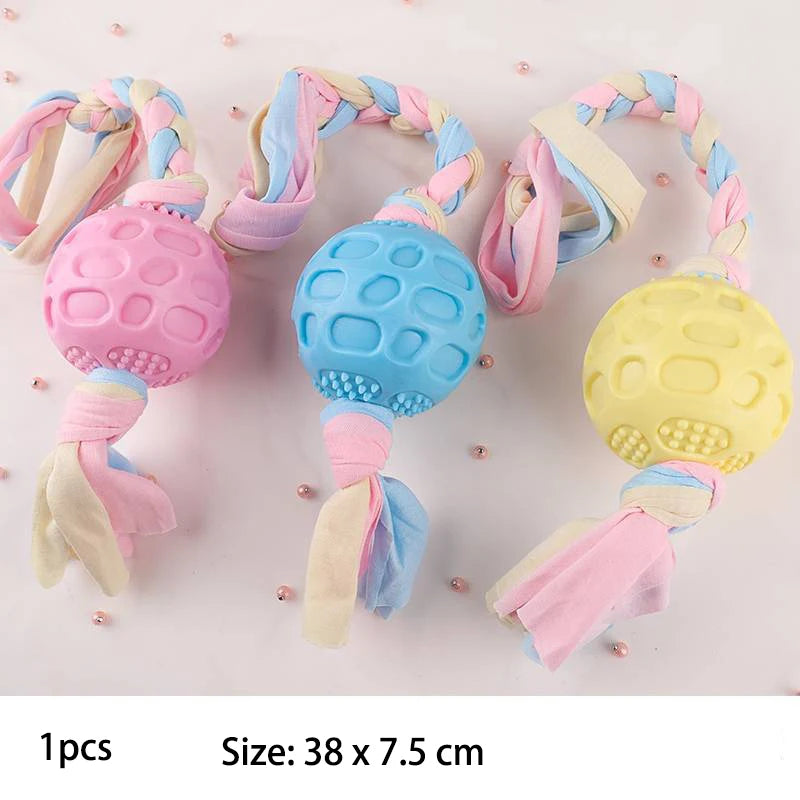 TPR Knot Dog Chew Toy – Teeth Cleaning & Interactive Toy for Small Dogs