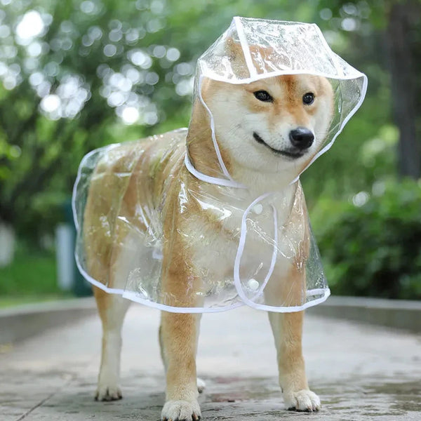 Transparent Pet Dog Raincoat Waterproof Hooded PVC Jacket for Small Dogs