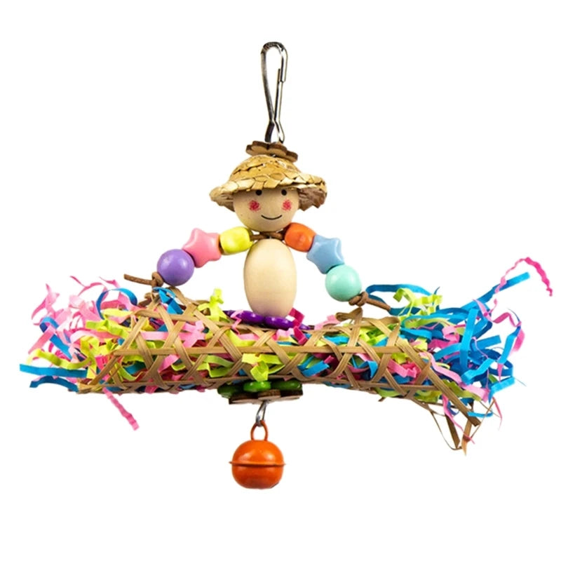 Rattan & Paper Molar Toy for Small Parrots