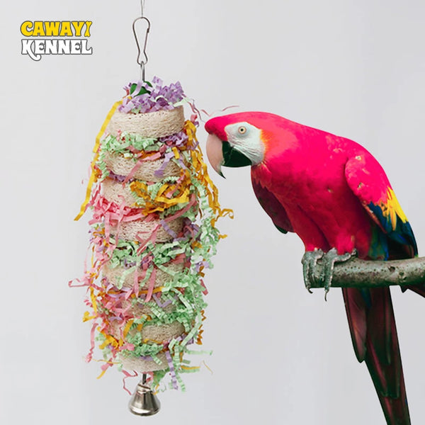 Parrot Cage Loofah Swing with Bell for Cockatiels & Parakeets