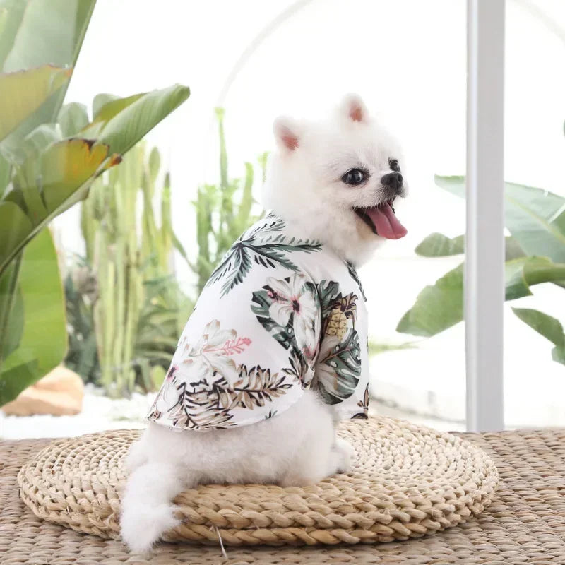 Hawaiian Style Summer Dog Shirt, Beachwear for Small & Medium Dogs, Puppies, and Cats