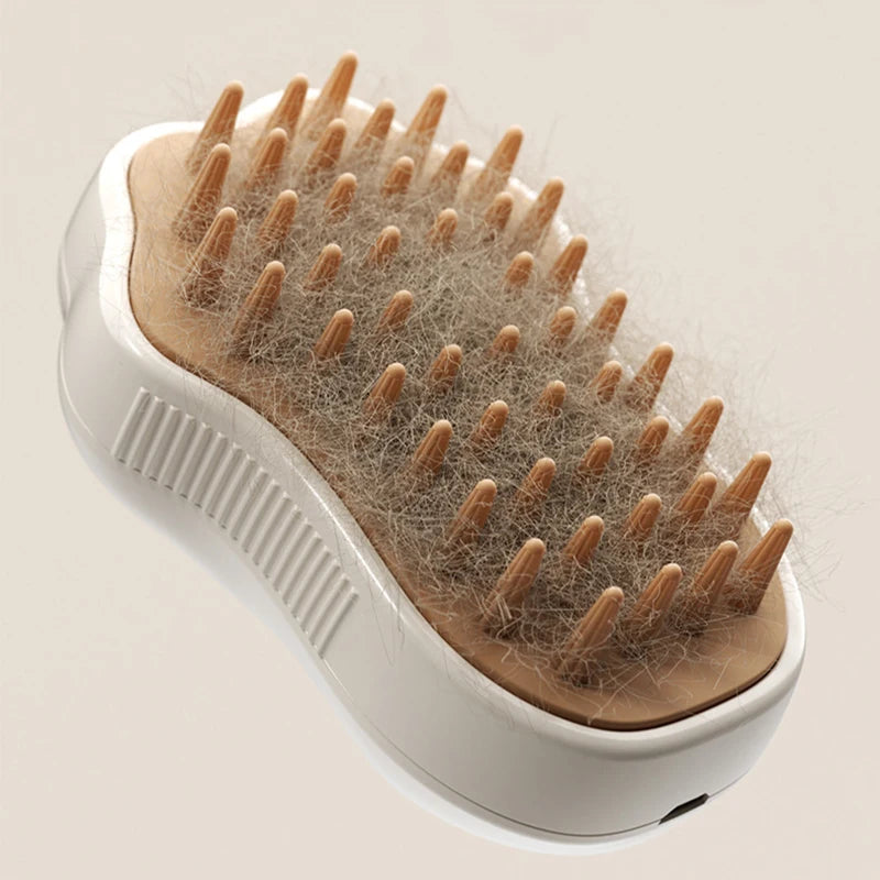 3-in-1 Electric Steam Pet Brush – Hair Comb & Massage Tool for Dogs & Cats