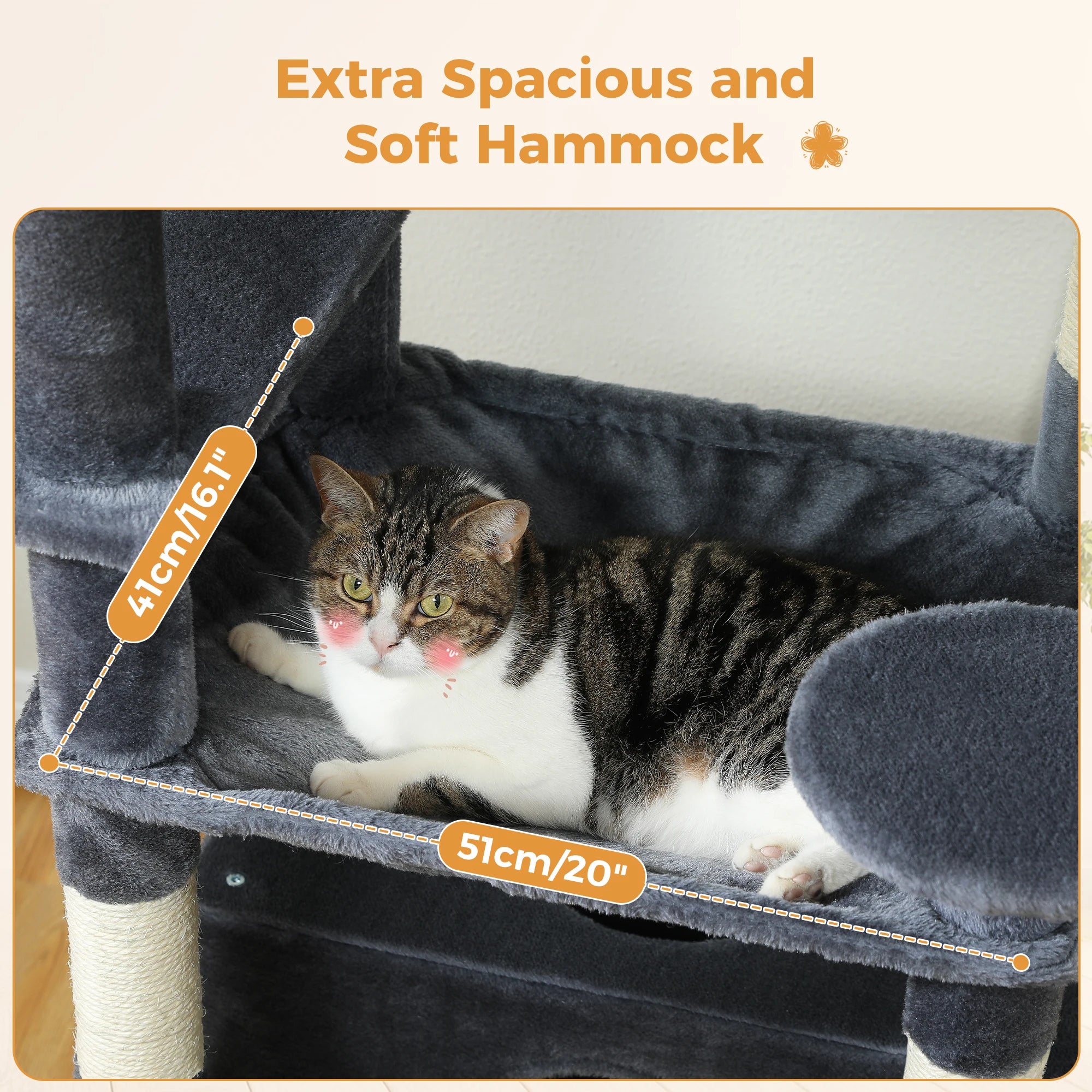 184cm Large Cat Tree Tower with Hammock, Scratching Posts & Condos