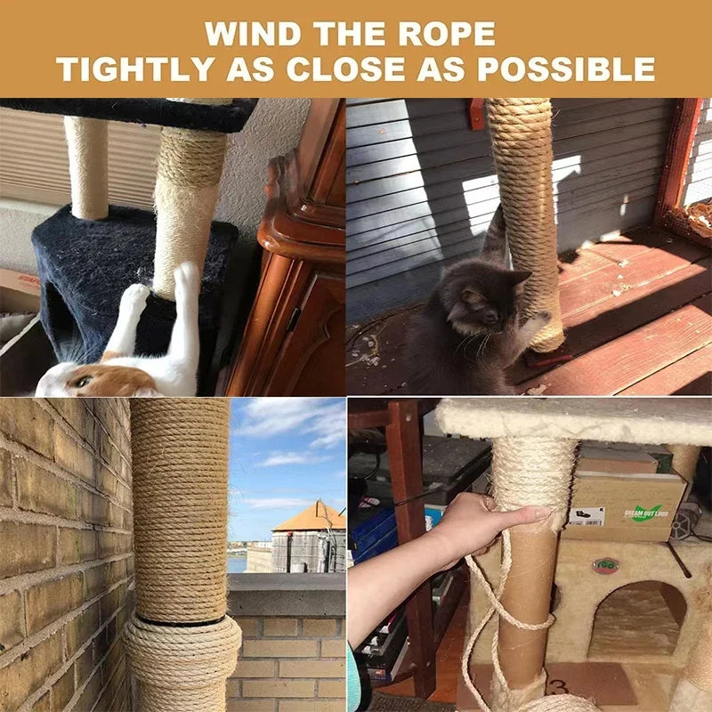 20M Natural Sisal Rope — DIY Cat Scratcher & Furniture Protector
