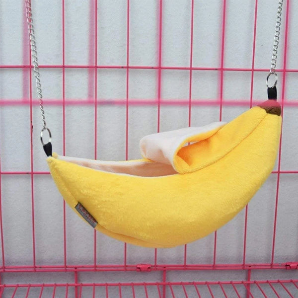 Banana-Shaped Hammock Bed for Hamsters, Sugar Gliders, Small Birds & Small Pets