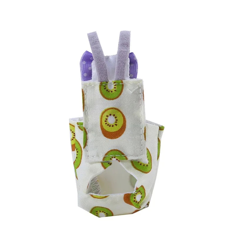 Colorful Parrot Diaper with Bowtie — Washable Flight Suit for Small to Large Pet Birds