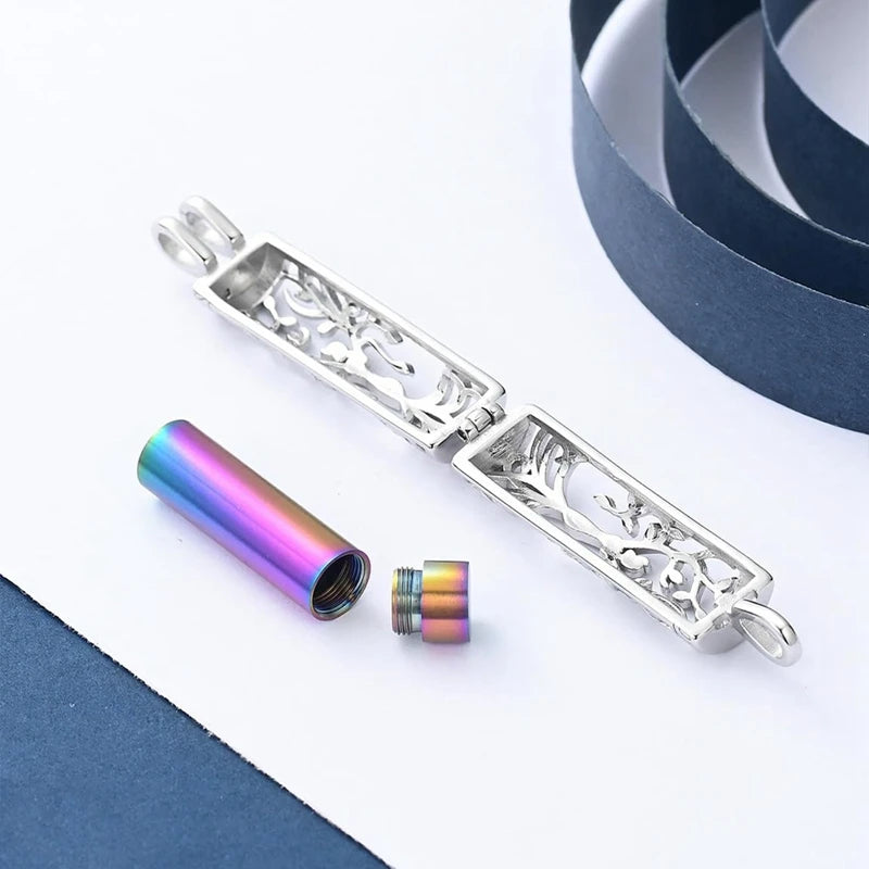 Tree of Life Cylinder Urn Necklace – Memorial Ashes Keepsake Jewelry