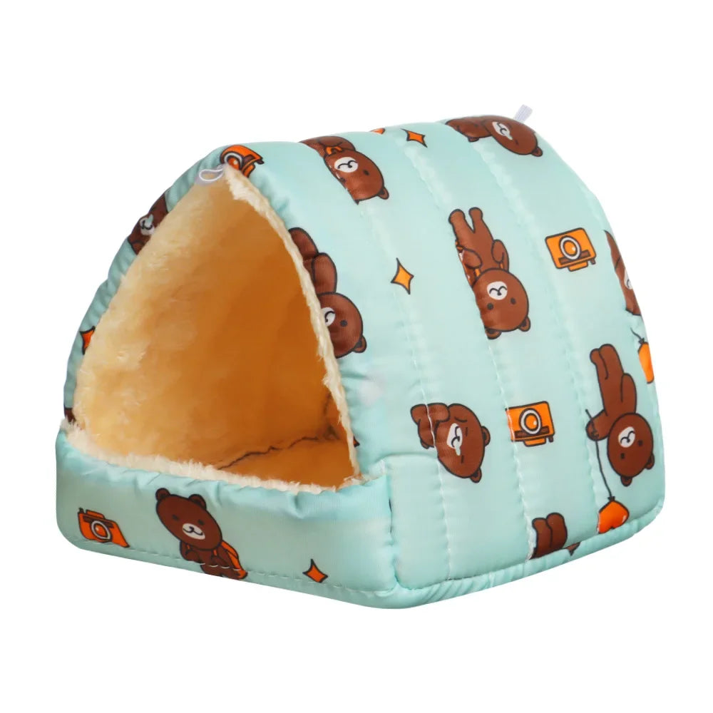 Cartoon Small Pet Sleeping Bed & Warm Nest for Winter