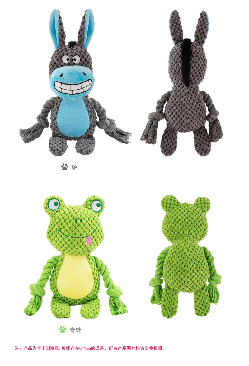 Indestructible Plush Squeaky Dog Toy, Stuffed Small Joint Chew Toy for Puppies & Dogs