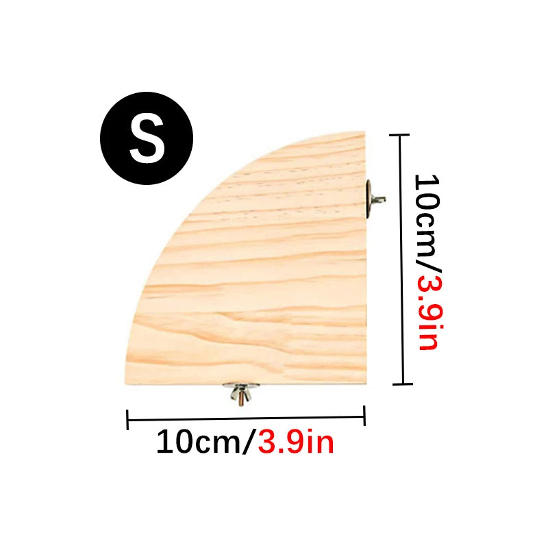 Fan-Shaped Wooden Perch Stand for Birds & Small Pets