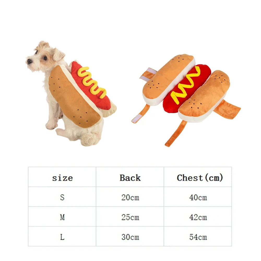 Hot Dog Halloween Costume for Dachshunds, Adjustable Pet Party Outfit