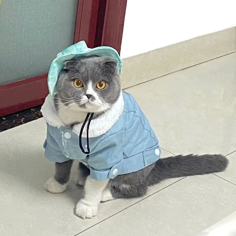 Warm Dog Hoodie Jacket for Small & Medium Dogs, Pet Coat with Hook Closure