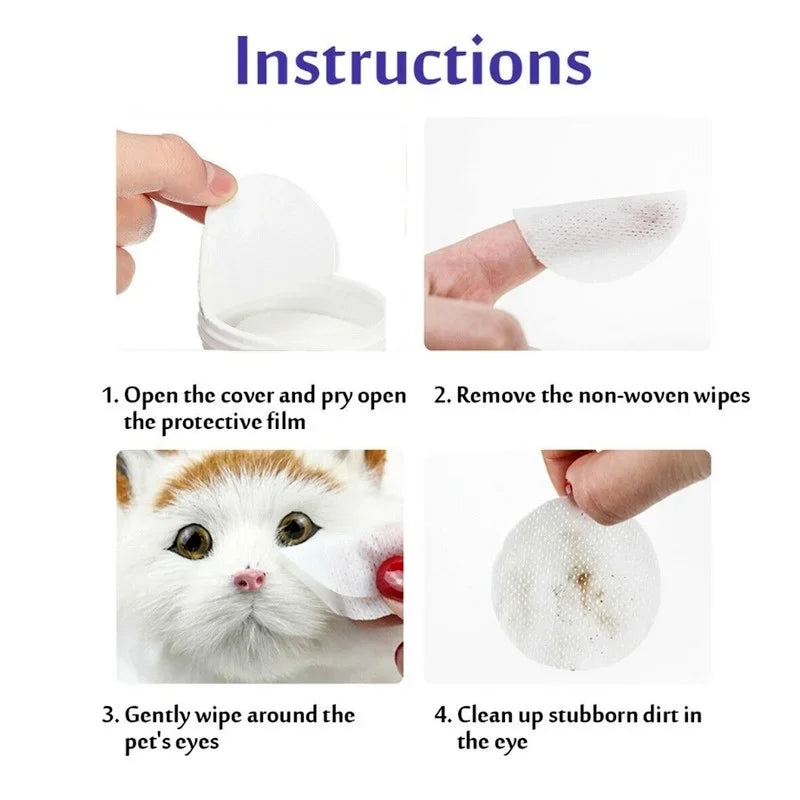 Pet Eye Cleaning Wipes, Tear Stain Remover for Dogs & Cats