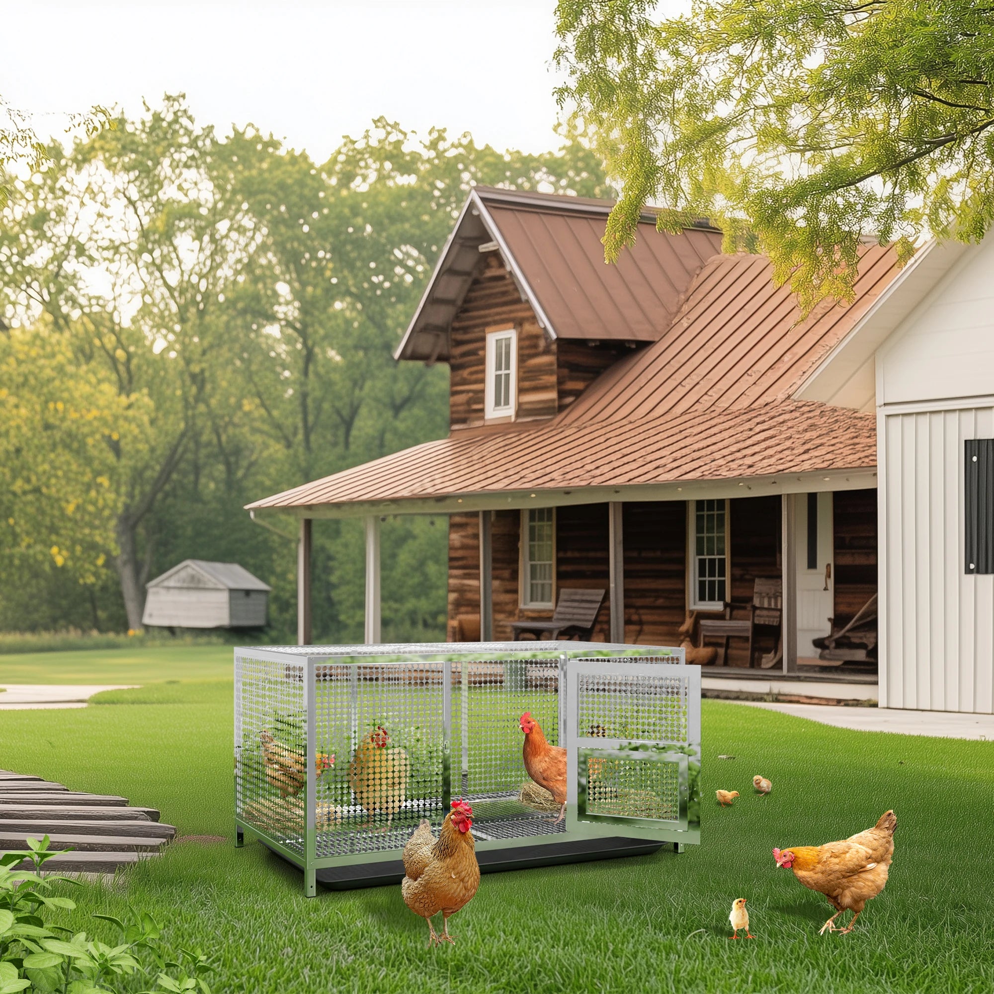 Heavy-Duty Stainless Steel Chicken Coop