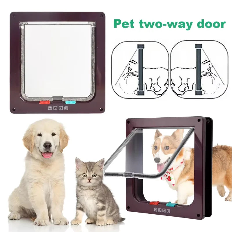 Pet Flap Door with 4-Way Security Lock