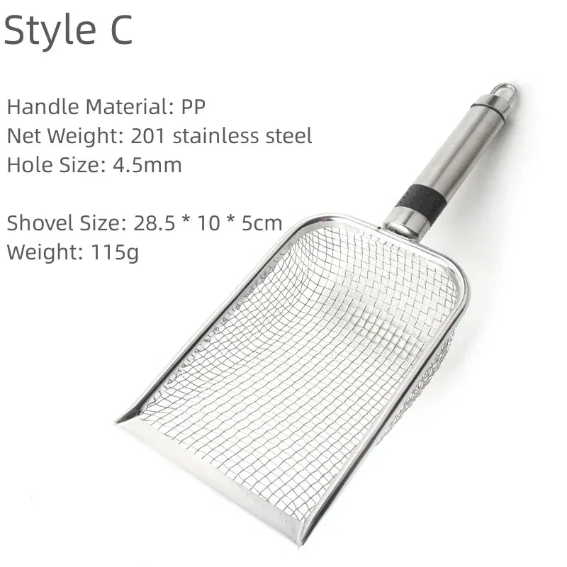 Long Handle Stainless Steel Cat Litter Scoop