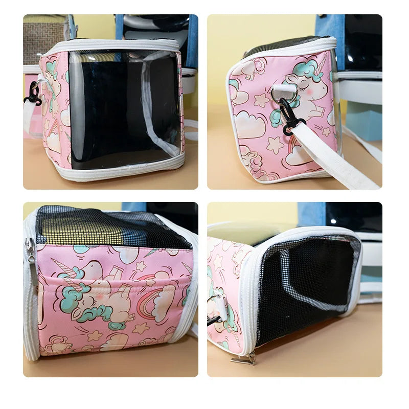 Portable Breathable Pet Travel Bag – Detachable Cage for Birds, Parrots, Hamsters, Guinea Pigs