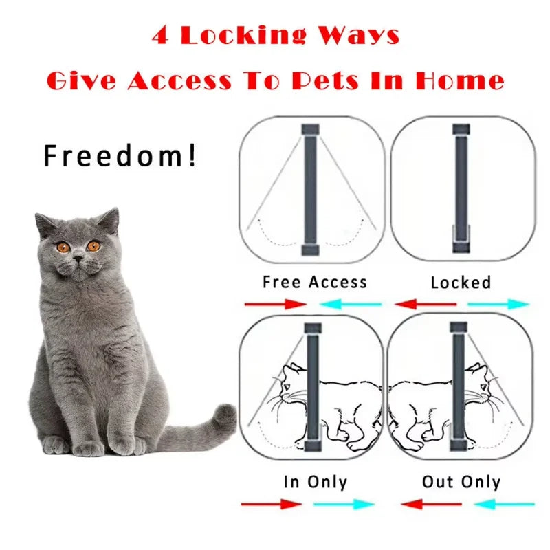 Pet Flap Door with 4-Way Security Lock