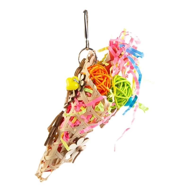 Rattan & Paper Molar Toy for Small Parrots