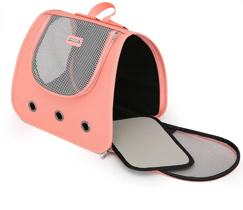 Foldable Portable Cat Backpack, Breathable Double Shoulder Pet Carrier for Cats & Small Dogs