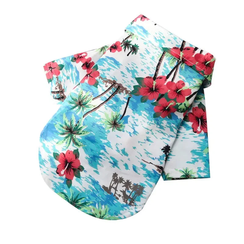 Hawaiian Style Summer Dog Shirt, Beachwear for Small & Medium Dogs, Puppies, and Cats