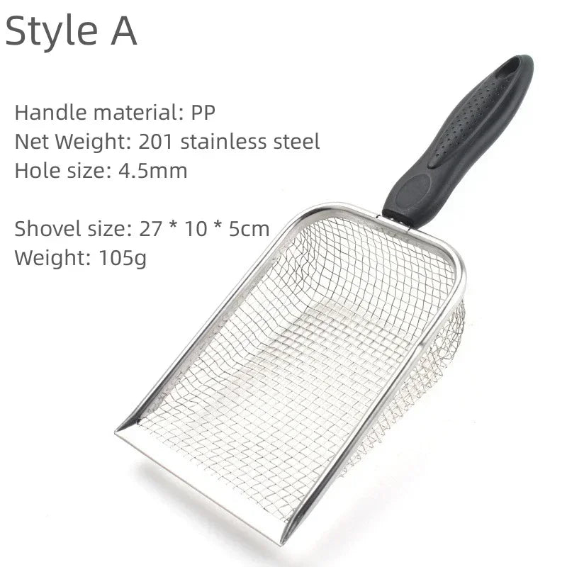 Long Handle Stainless Steel Cat Litter Scoop