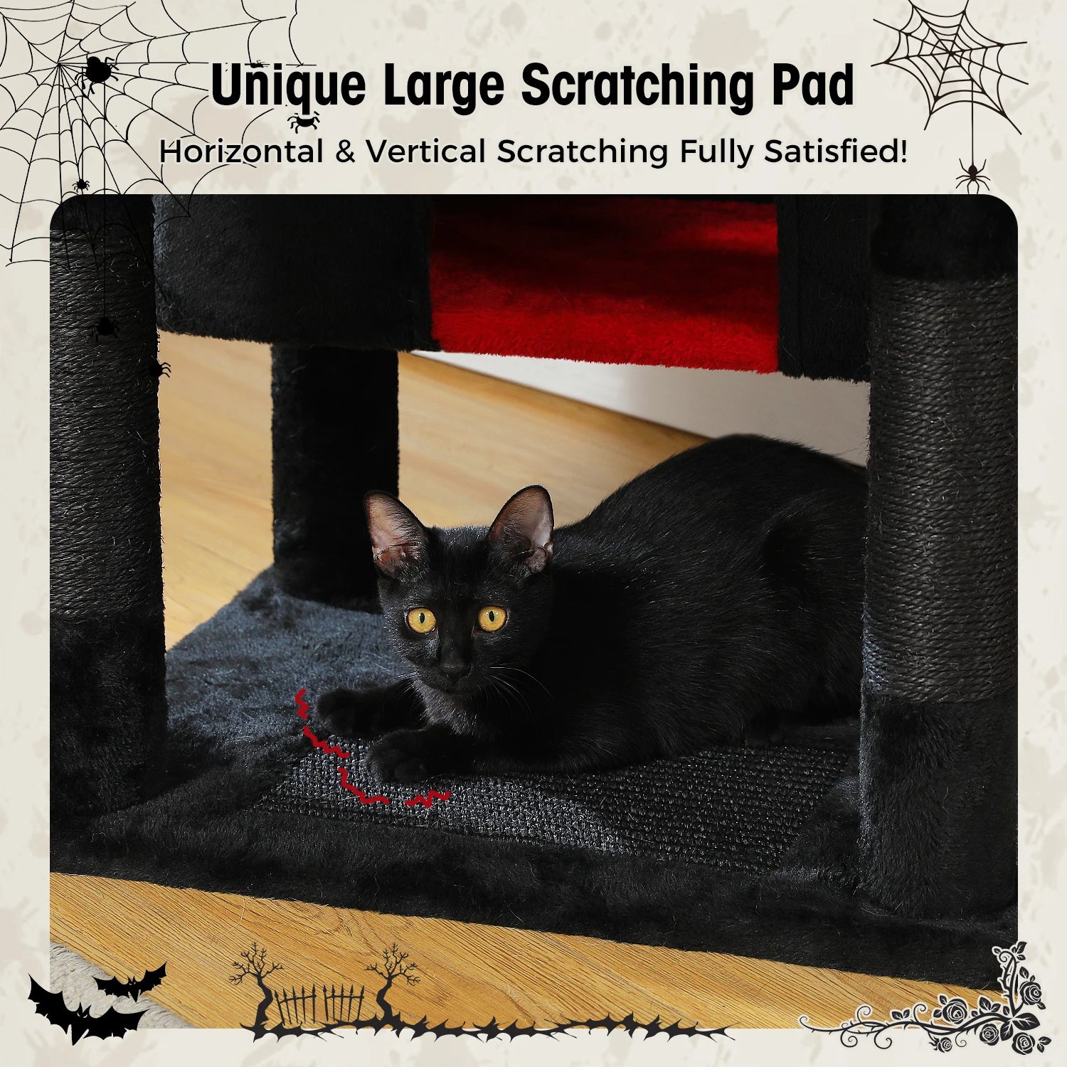 184cm Large Cat Tree Tower with Hammock, Scratching Posts & Condos