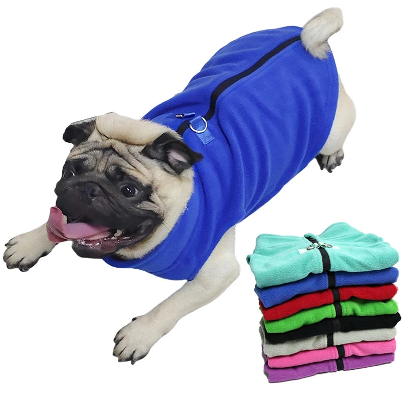 Winter Fleece Dog Jacket, Warm Coat for Small & Medium Dogs, Puppies, and Cats