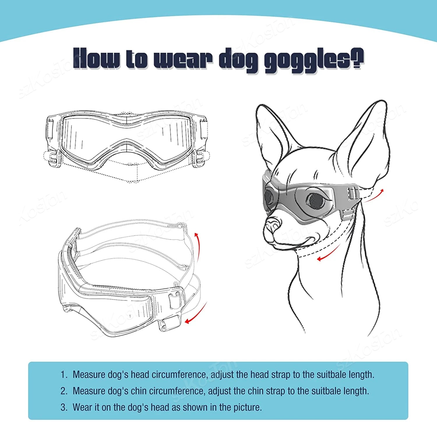 Adjustable Dog Goggles – UV Protection Sunglasses for Small & Medium Breed Dogs