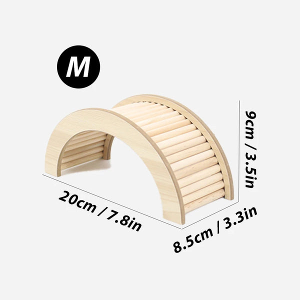 Wooden Climbing Ladder & Bridge for Small Pets — S/M/L Sizes