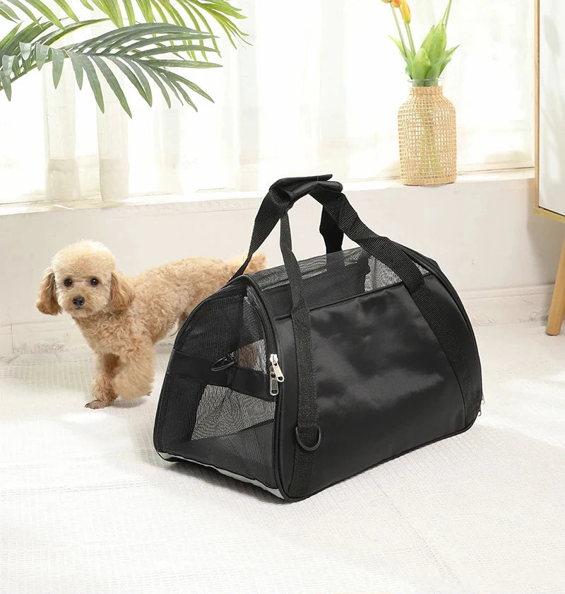 Portable Foldable Cat & Dog Carrier Bag, Mesh Breathable Travel Handbag for Pets