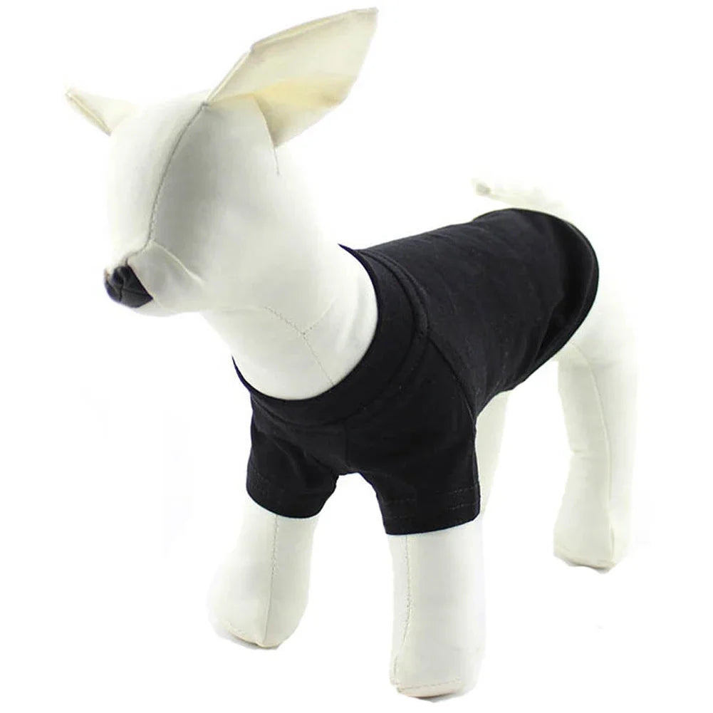 Solid Color Summer Dog T-Shirt Vest, Breathable Cotton for Dachshunds