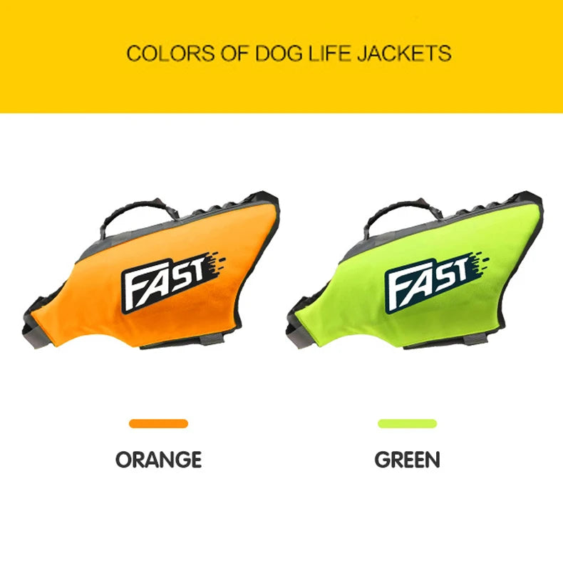 Adjustable Dog Life Jacket, Reflective Pet Safety Vest for Swimming & Boating