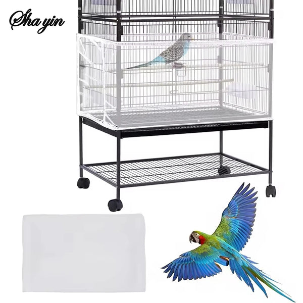 Splash-Proof Mosquito Net Bird Cage Cover — Square & Round Cage Protection