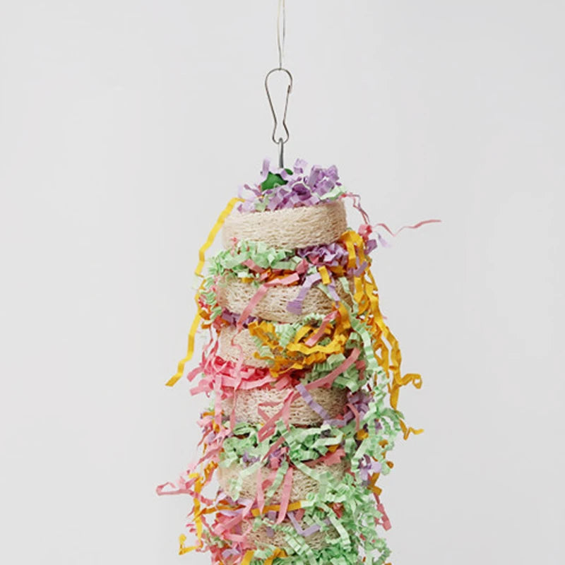 Parrot Cage Loofah Swing with Bell for Cockatiels & Parakeets