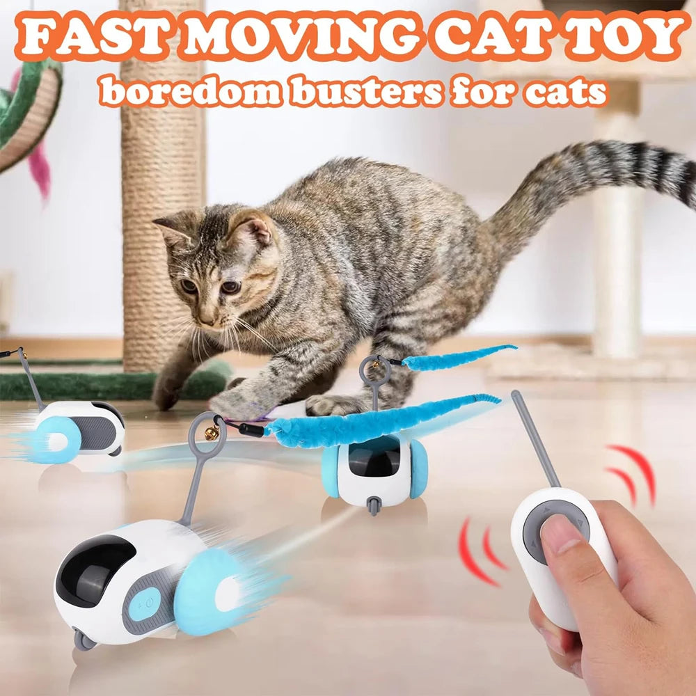 Smart Remote-Controlled Pet Toy Car – 2 Modes Automatic Interactive Toy for Cats & Dogs