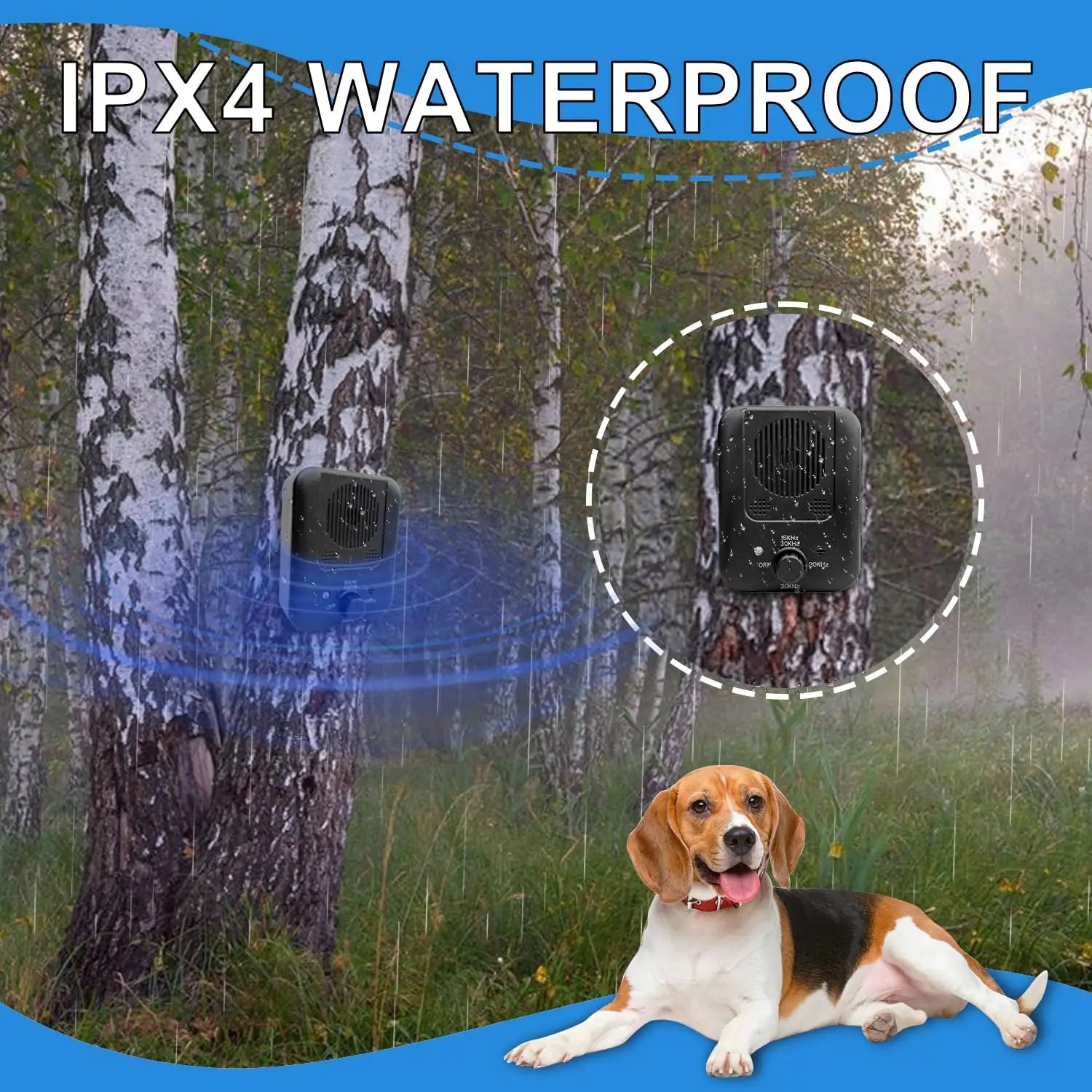 Rechargeable Ultrasonic Anti-Barking Device with 3 Modes for Indoor & Outdoor Use